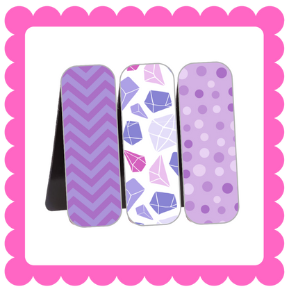 Novelty Magnetic Bookmarks - THIN Patterned Bookmarks
