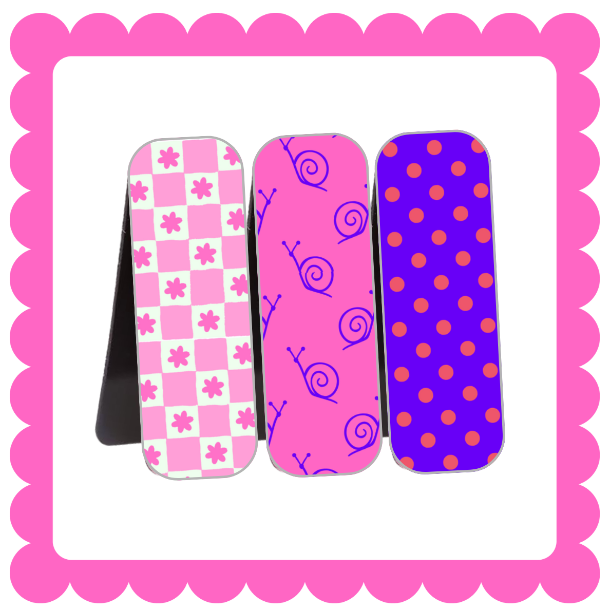 Novelty Magnetic Bookmarks - THIN Patterned Bookmarks