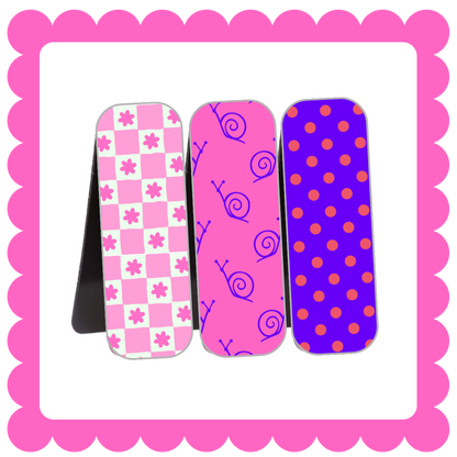 Novelty Magnetic Bookmarks - THIN Patterned Bookmarks