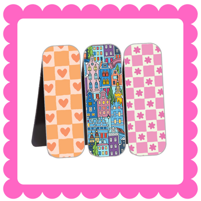 Novelty Magnetic Bookmarks - THIN Patterned Bookmarks