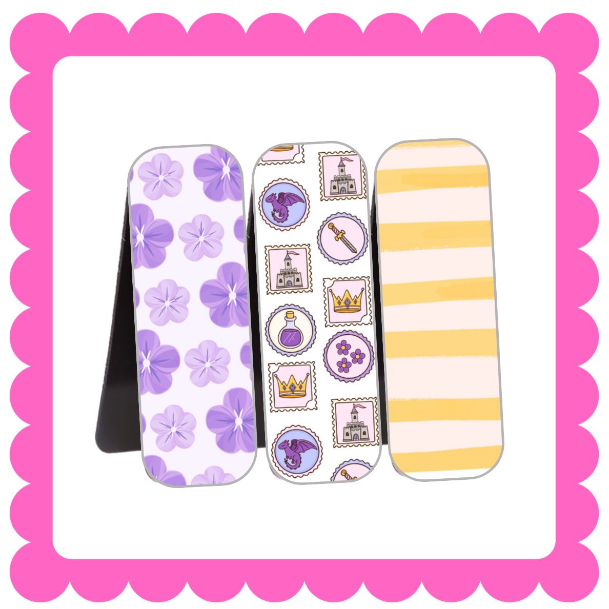 Novelty Magnetic Bookmarks - THIN Patterned Bookmarks